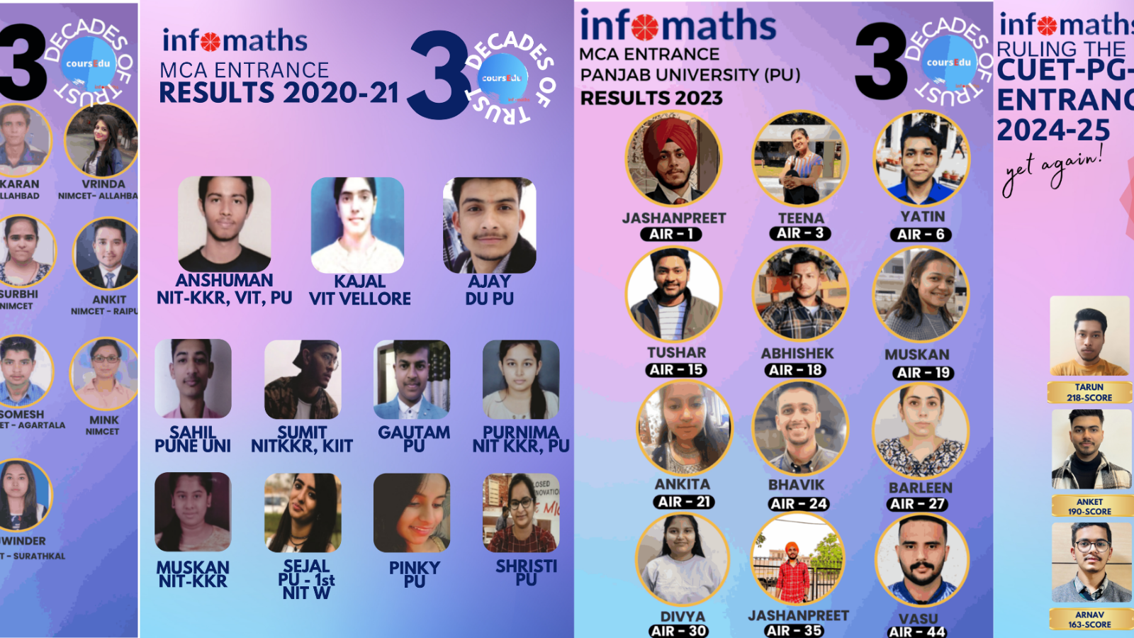 Info Maths PU results